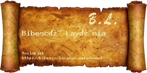 Bibescó Lavínia névjegykártya